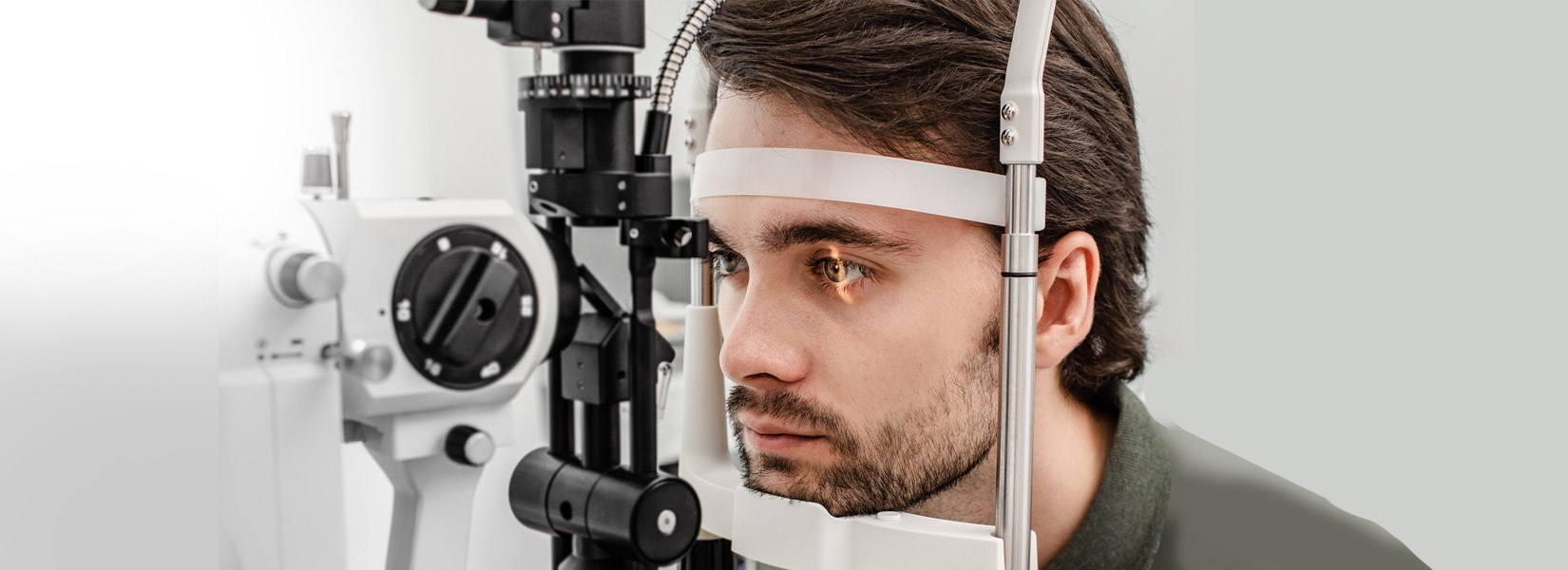 young man during eye exam in Deerfield